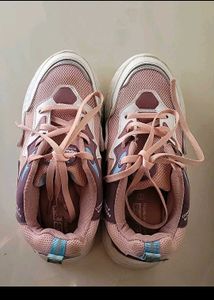 Pink & Purple Lace-Up Sneakers