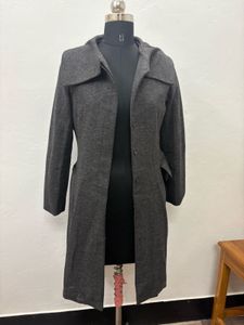Elegant Gray Wool Blend Coat
