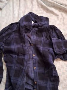 Classic Blue Plaid Button-Up Shirt