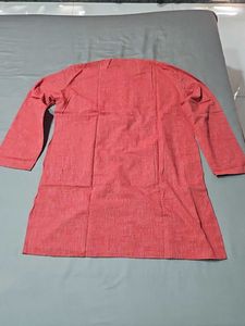 Red Textured Kurta
