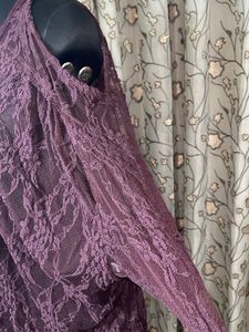 Burgundy Lace Cold Shoulder Top