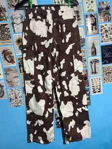 Cow Print Wide Leg Pants