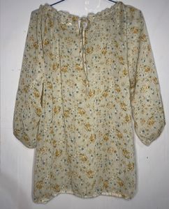 Floral Print Peasant Top