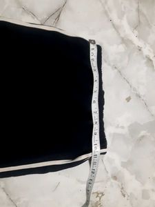 Black Track Pants with White Stripes