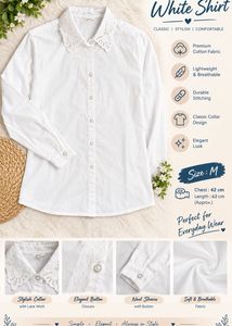 Elegant White Lace Trim shirt