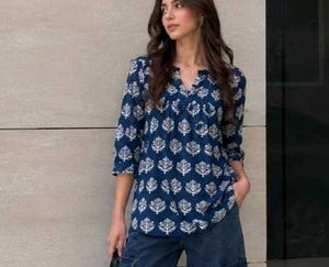 Stylish Blue Printed Kurta
