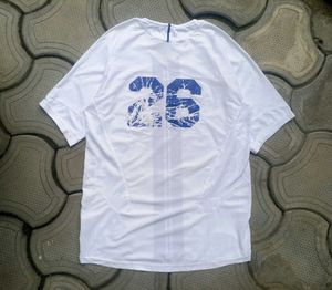 Nike White TEYSA T-Shirt with Blue Stripes