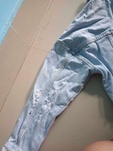 Distressed Denim Cropped Jacket