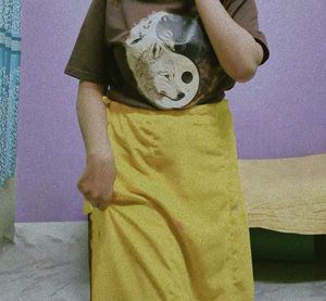 Yellow Embroidered Ethnic Skirt