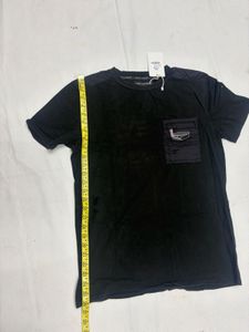 Black T-Shirt with Pocket Detail