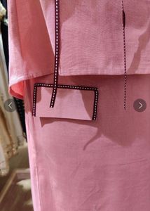 Blush Pink Flap Pant Ribbon Coord Set