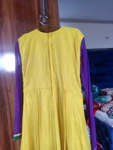 Elegant Yellow Anarkali Kurta Set