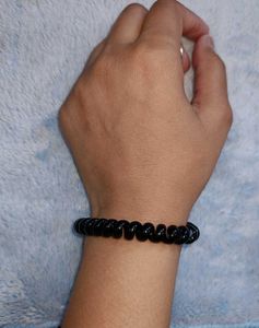 Cute Hello Kitty Keychain + Black Beaded Bracelet