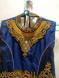 Embroidered Blue Ethnic Gown