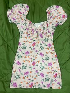 Floral Puff Sleeve Mini Dress