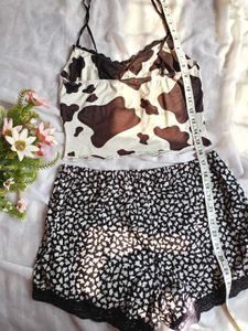 Cute Cow Print Pajama Set