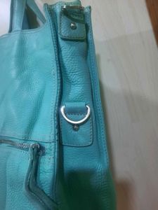 coach Stylish Blue Leather Tote Bag