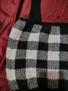 Black &amp; White Buffalo Check Knit Top