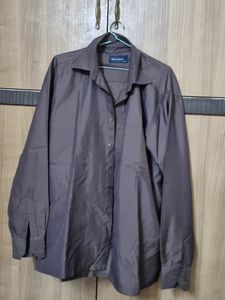 Party Wear Shirt Coffee Colour