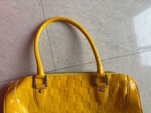 Bright Yellow Patent Leather Handbag