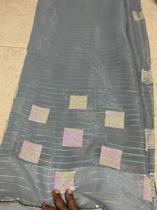 Elegant Grey Saree with Sequins