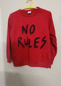 Red "No Rules" Graphic Sweatshirt