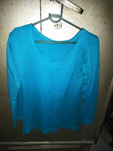 Teal Blue Long Sleeve Top