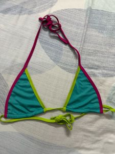 Teal Bikini Set with Pink &amp; Lime Trim