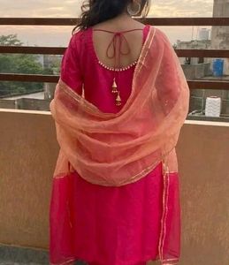 Vibrant Pink Kurta Set with Dupatta