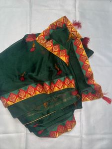 Elegant Dark Green Saree