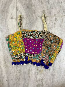 patchwork hand embroidered Navaratri blouse