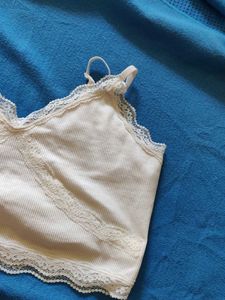 primark Cream Lace Trim Camisole Top