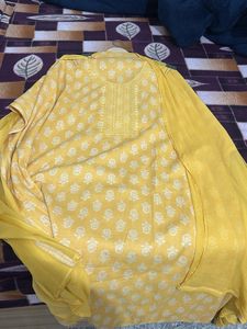 Elegant Yellow Embroidered Kurta Set