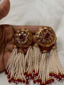 Red Beaded Earrings