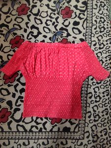 Tomato Red Off Shoulder Top