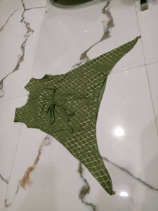 Girls' Olive Green Embellished Top