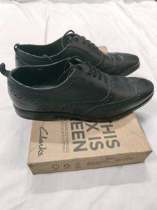 Clarks Black Leather Wingtip Brogues
