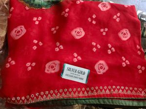 Bandhani stone saree