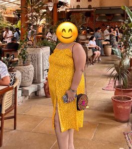 Red &amp; Yellow Floral Printed A-Line Dres