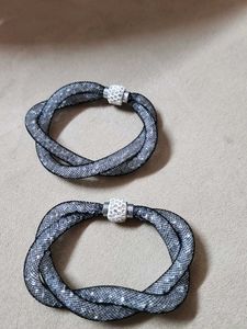 Sparkling Black Mesh Bracelet