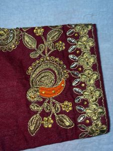 Maroon Embroidered Blouse