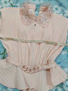 Chic Pleated Peplum &amp; 1 pink top - 30inch