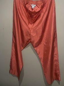 Elegant Coral Silk Palazzos
