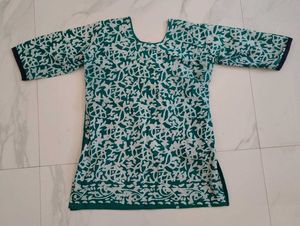 Women's Green Floral Print Kurta