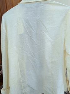 Elegant Yellow Textured Button-Up Shirt