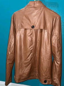CNC Fashions Brown Faux Leather Jacket