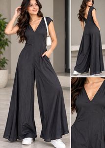 Chic Black Wide Leg Jumpsuit