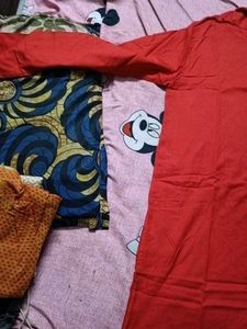 Vibrant Red Cotton Kurta