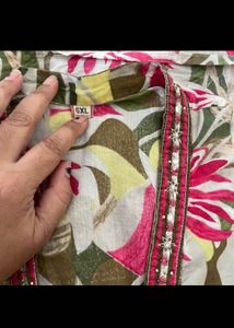 Floral Print  Kurta Set mul cotton