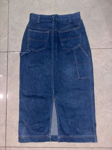 Classic Denim Midi Skirt